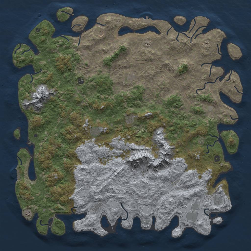 Rust Map: Procedural Map, Size: 6000, Seed: 985124, 20 Monuments