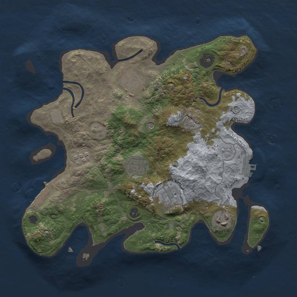 Rust Map: Procedural Map, Size: 3000, Seed: 292533232, 14 Monuments