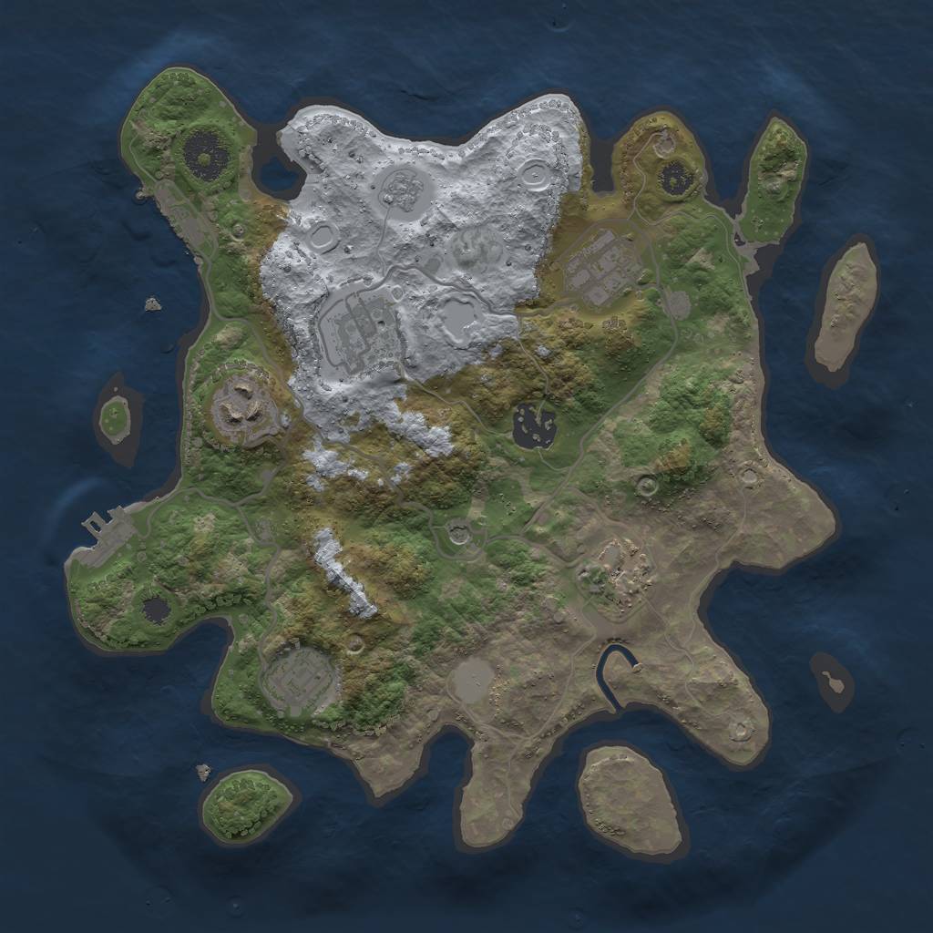 Rust Map: Procedural Map, Size: 3000, Seed: 2750341, 13 Monuments