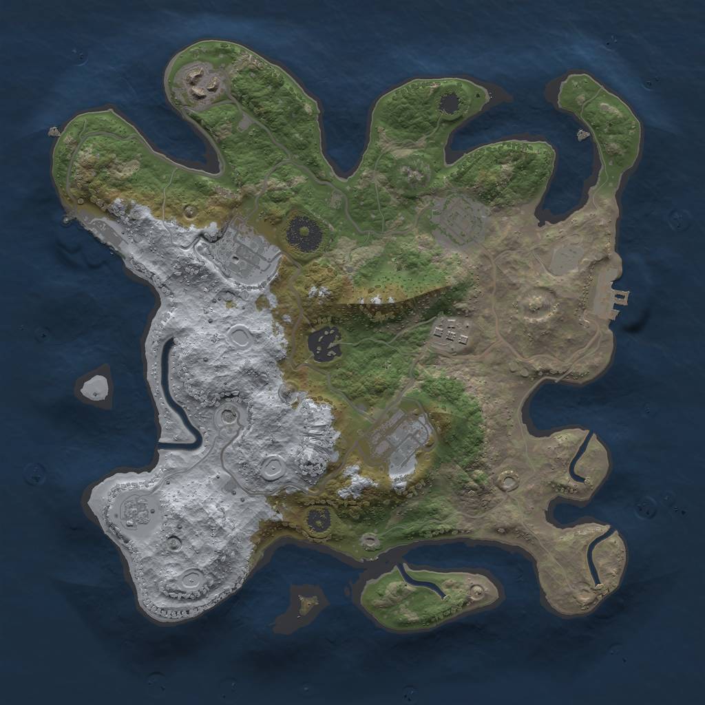 Rust Map: Procedural Map, Size: 3000, Seed: 1346798, 15 Monuments