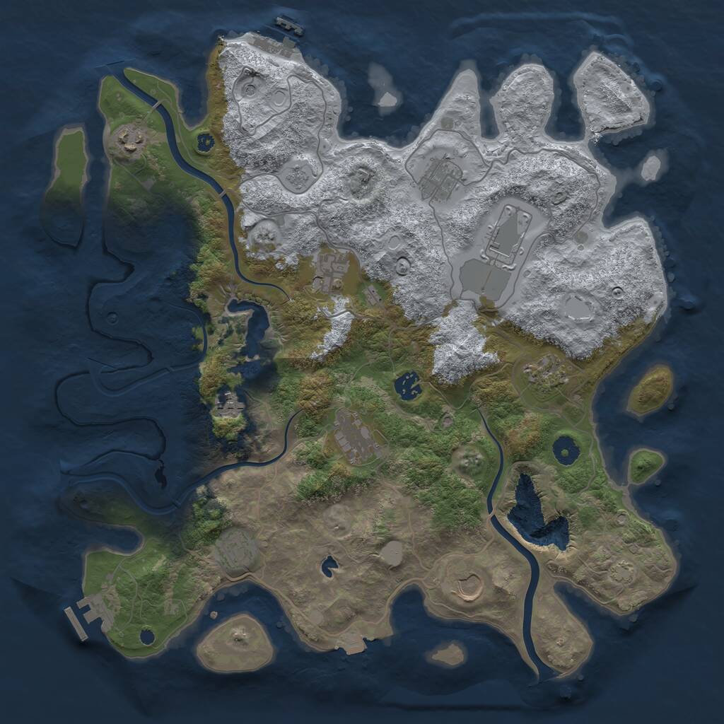 Rust Map: Procedural Map, Size: 4000, Seed: 1429427903, 16 Monuments