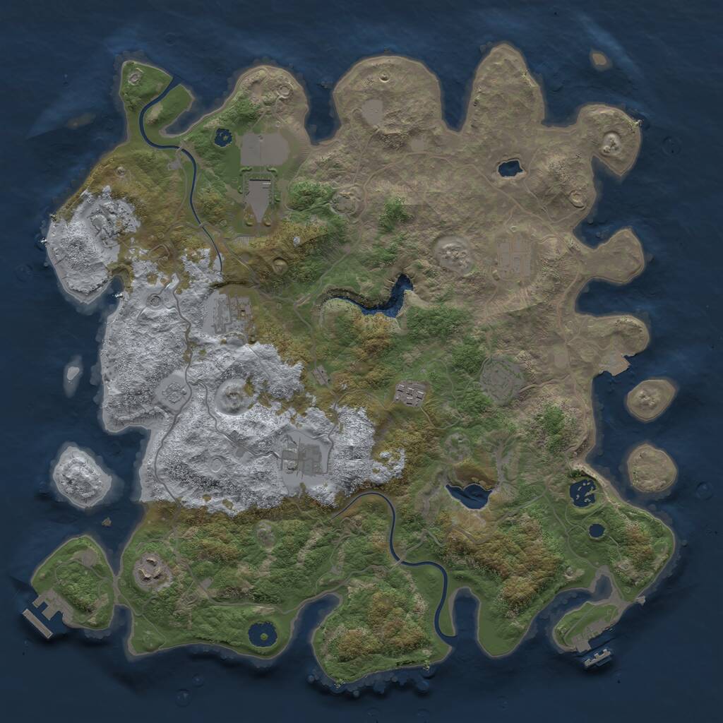 Rust Map: Procedural Map, Size: 4000, Seed: 312445150, 15 Monuments