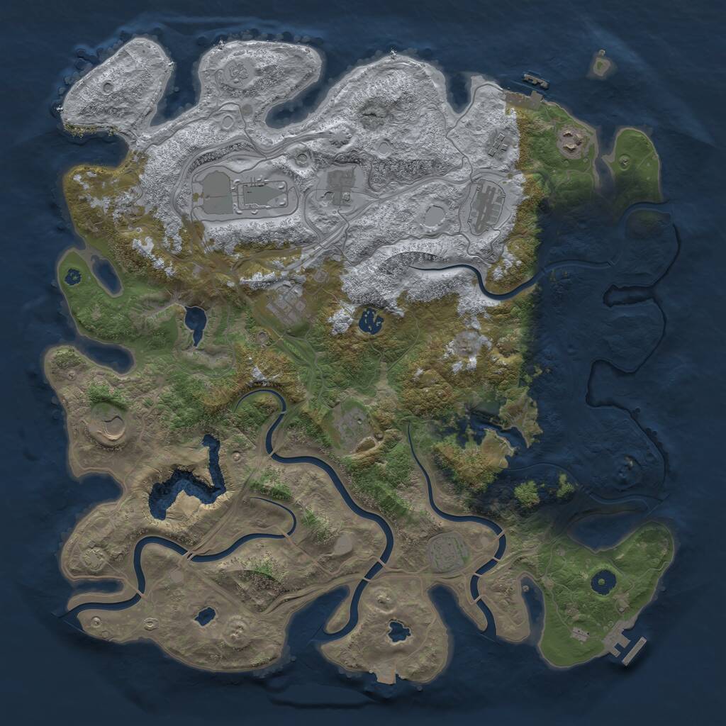 Rust Map: Procedural Map, Size: 4500, Seed: 170833279, 17 Monuments