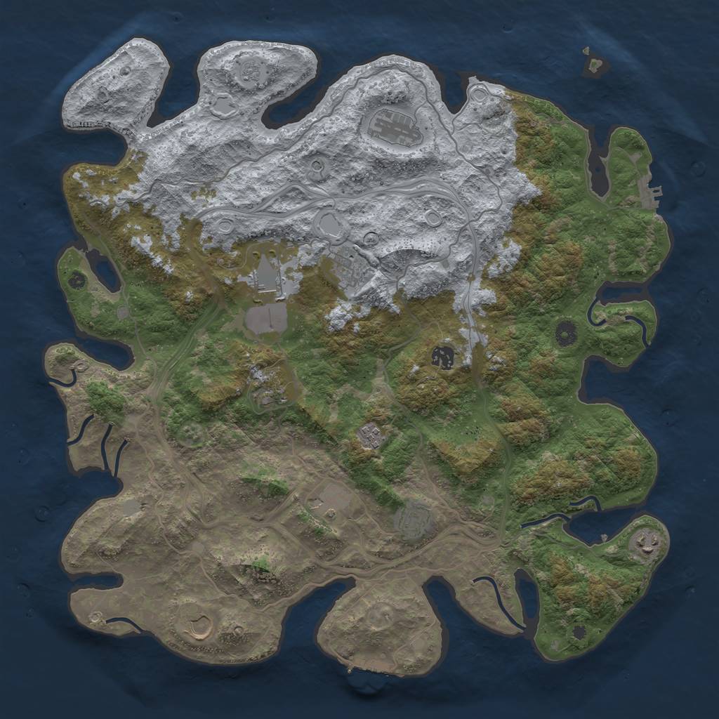 Rust Map: Procedural Map, Size: 4500, Seed: 170833279, 19 Monuments