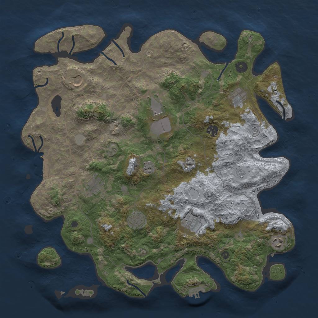 Rust Map: Procedural Map, Size: 4100, Seed: 201509227, 18 Monuments