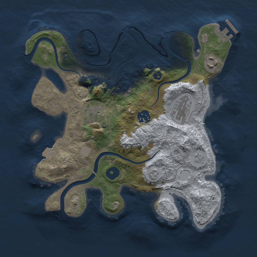 Rust Map: Procedural Map, Size: 3000, Seed: 1706653813, 10 Monuments