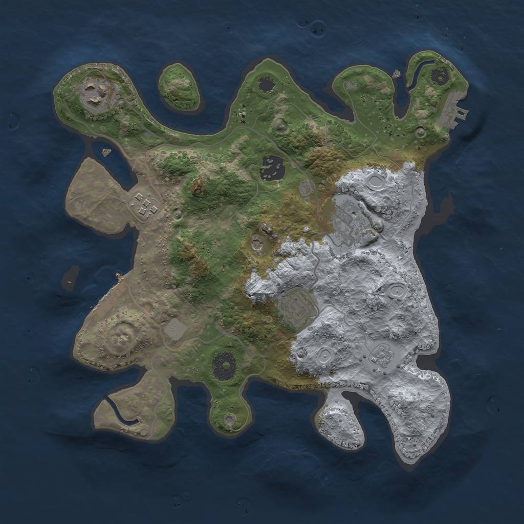 Rust Map: Procedural Map, Size: 3000, Seed: 1706653813, 14 Monuments