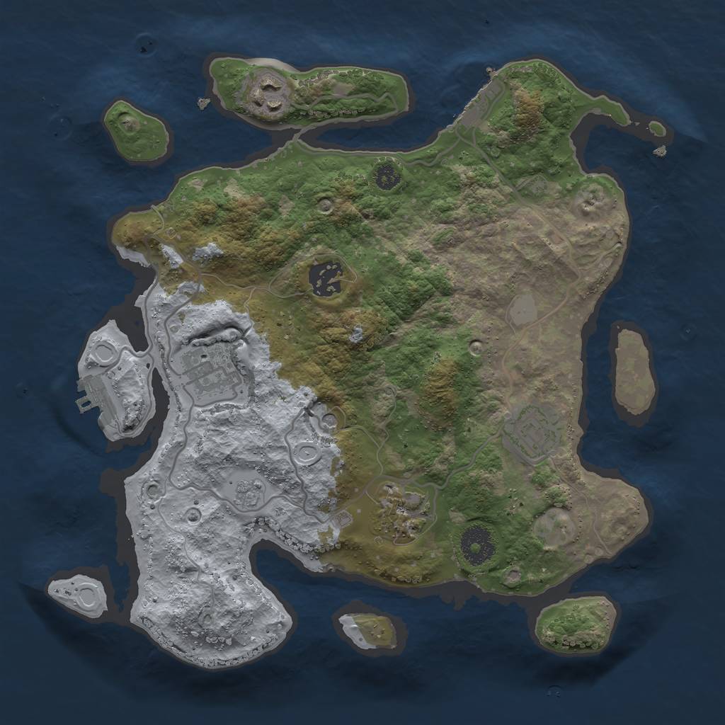 Rust Map: Procedural Map, Size: 3000, Seed: 160792703, 14 Monuments