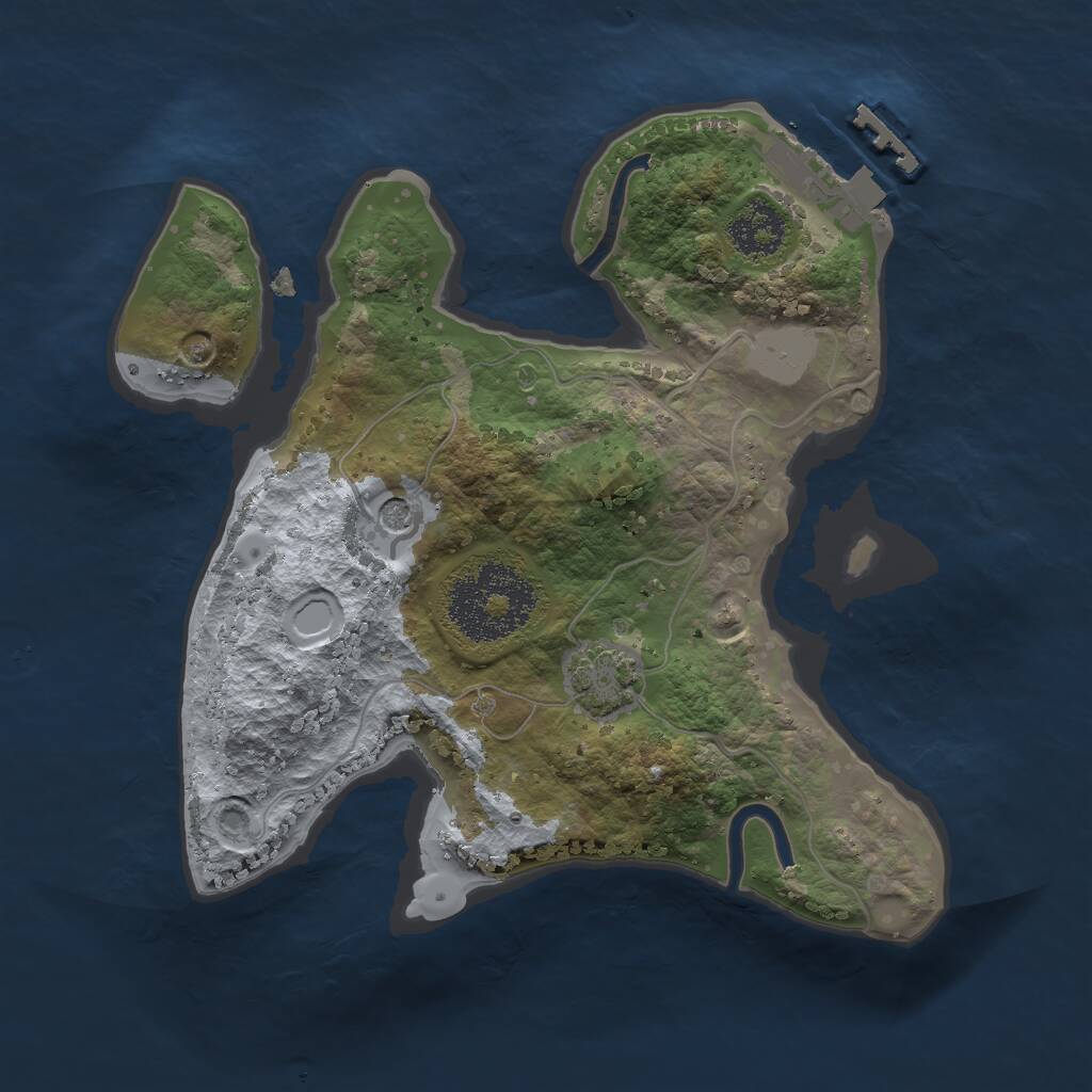 Rust Map: Procedural Map, Size: 2000, Seed: 2081191658, 4 Monuments