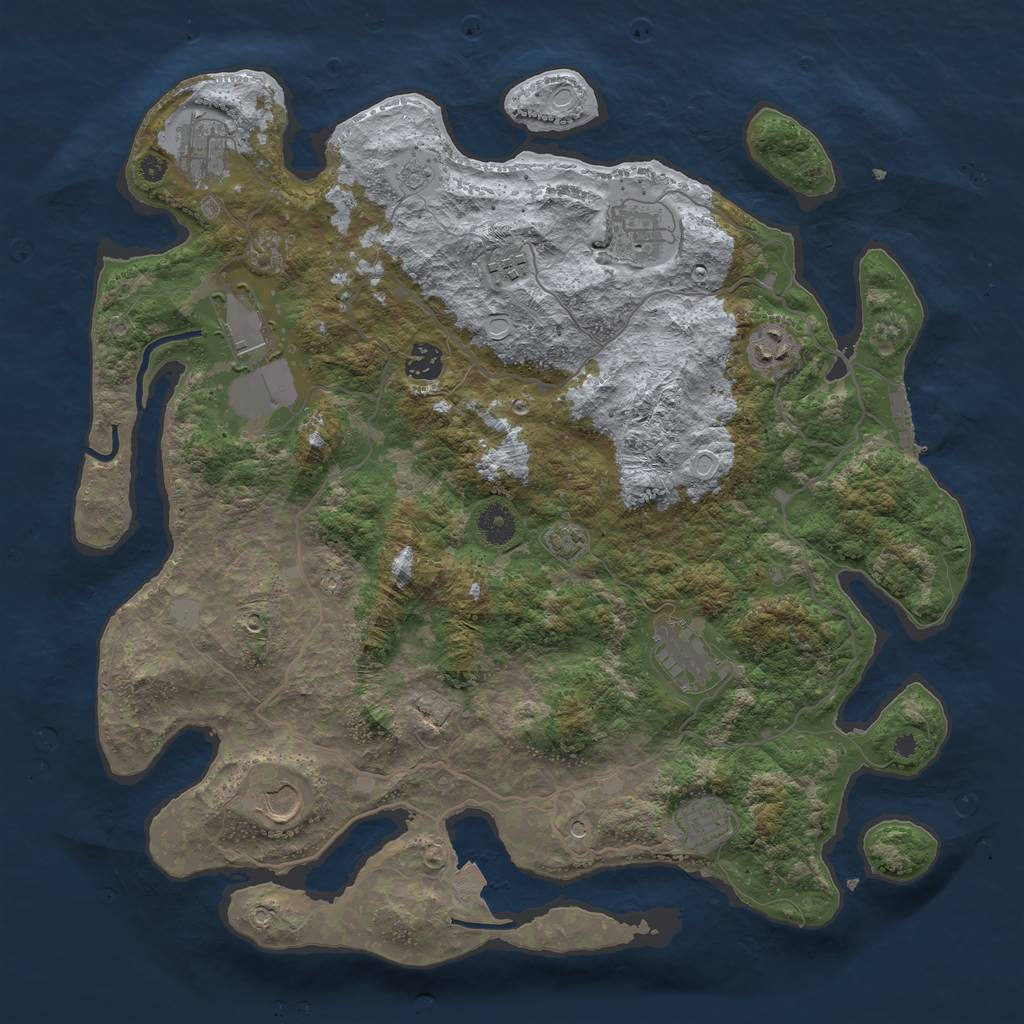 Rust Map: Procedural Map, Size: 4000, Seed: 2065389548, 16 Monuments