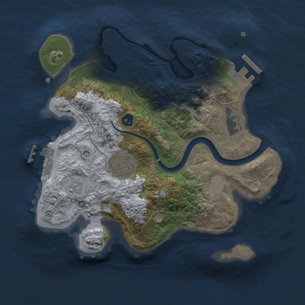 Rust Map: Procedural Map, Size: 2500, Seed: 10024, 7 Monuments