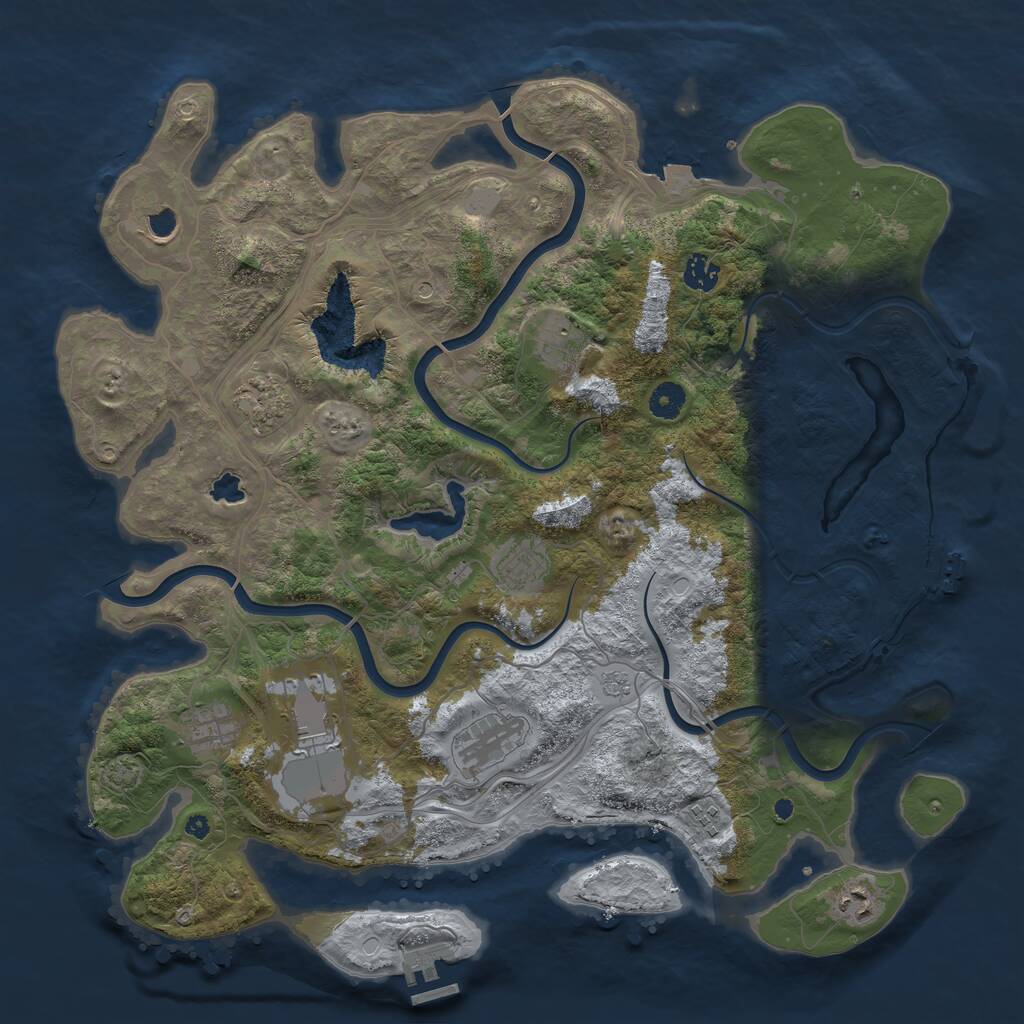 Rust Map: Procedural Map, Size: 4250, Seed: 16094853, 16 Monuments