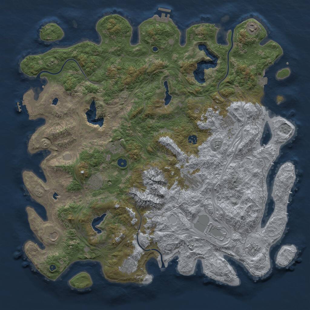 Rust Map: Procedural Map, Size: 5000, Seed: 27008900, 17 Monuments