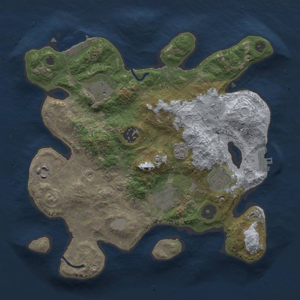 Rust Map: Procedural Map, Size: 3000, Seed: 29719, 13 Monuments