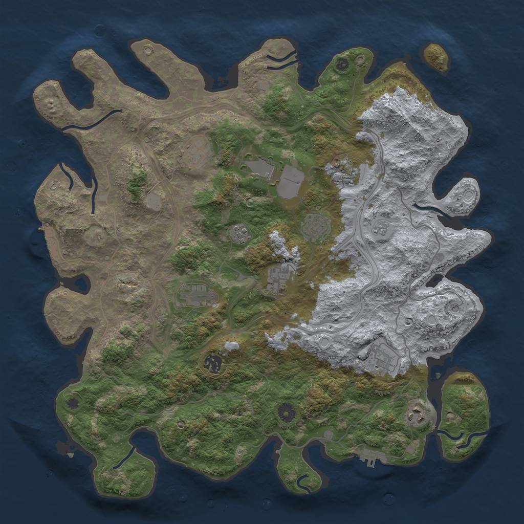 Rust Map: Procedural Map, Size: 4250, Seed: 1024, 19 Monuments
