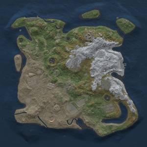 Thumbnail Rust Map: Procedural Map, Size: 3500, Seed: 17555, 18 Monuments
