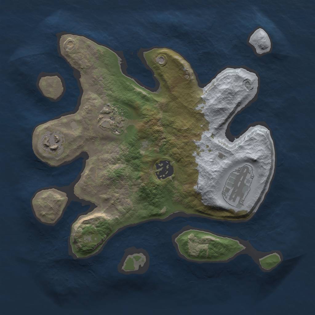 Rust Map: Barren, Size: 2500, Seed: 43213231, 6 Monuments