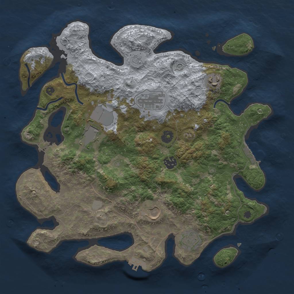 Rust Map: Procedural Map, Size: 3500, Seed: 1204466562, 15 Monuments