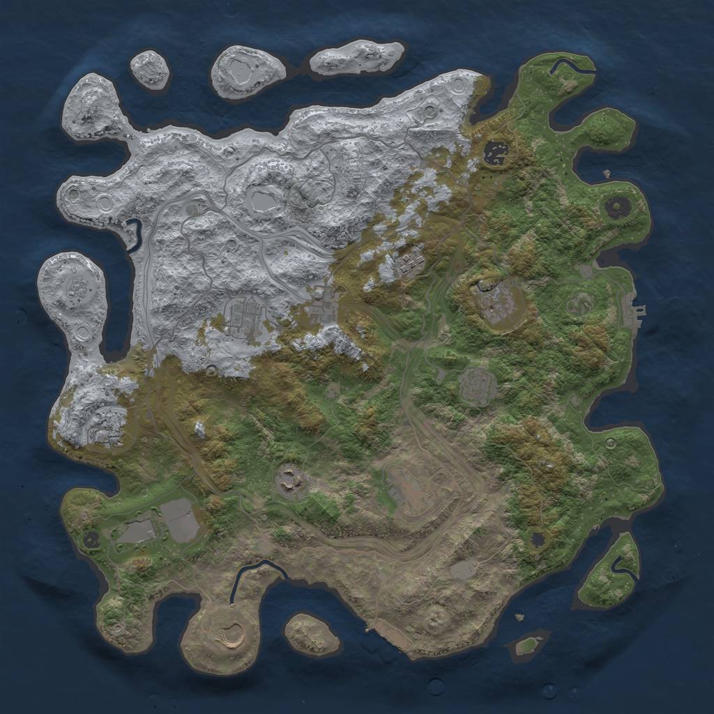 Rust Map: Procedural Map, Size: 4300, Seed: 2588710, 20 Monuments