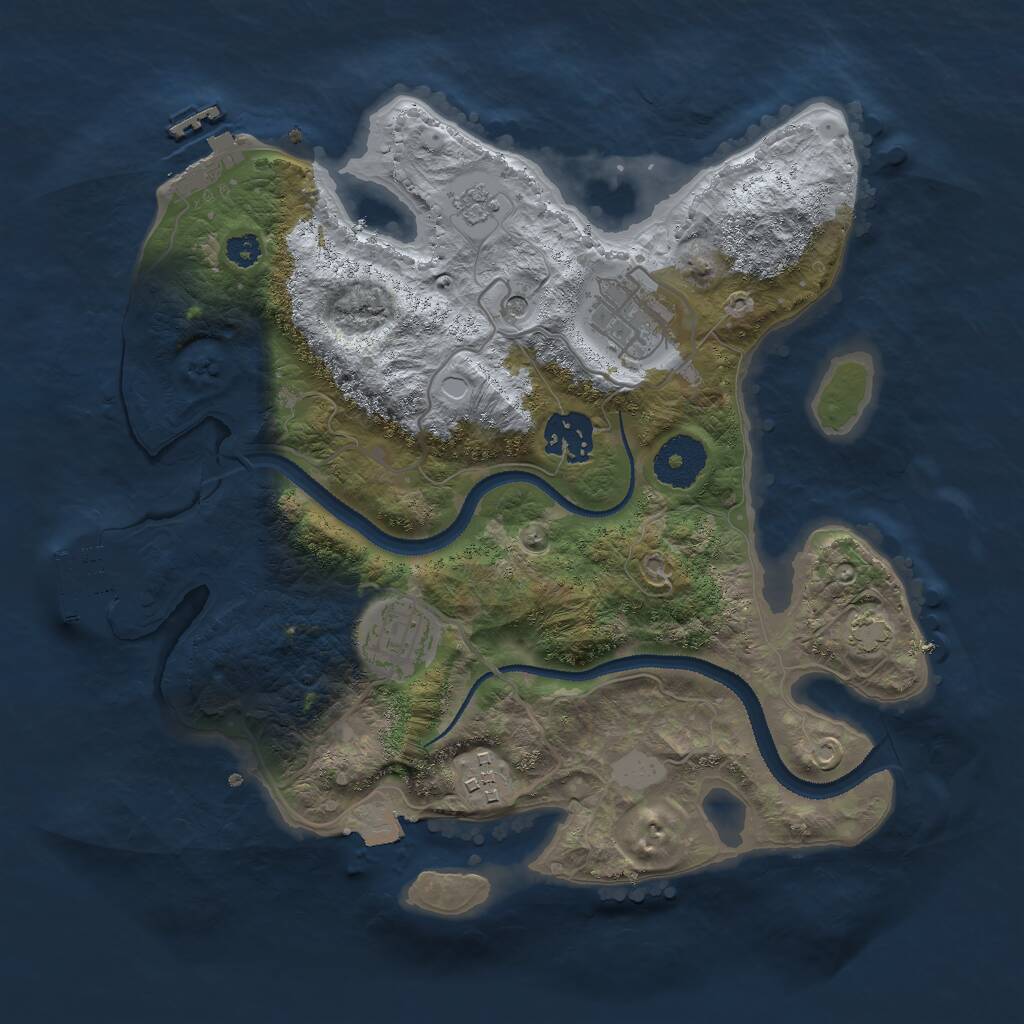 Rust Map: Procedural Map, Size: 3000, Seed: 24449, 10 Monuments