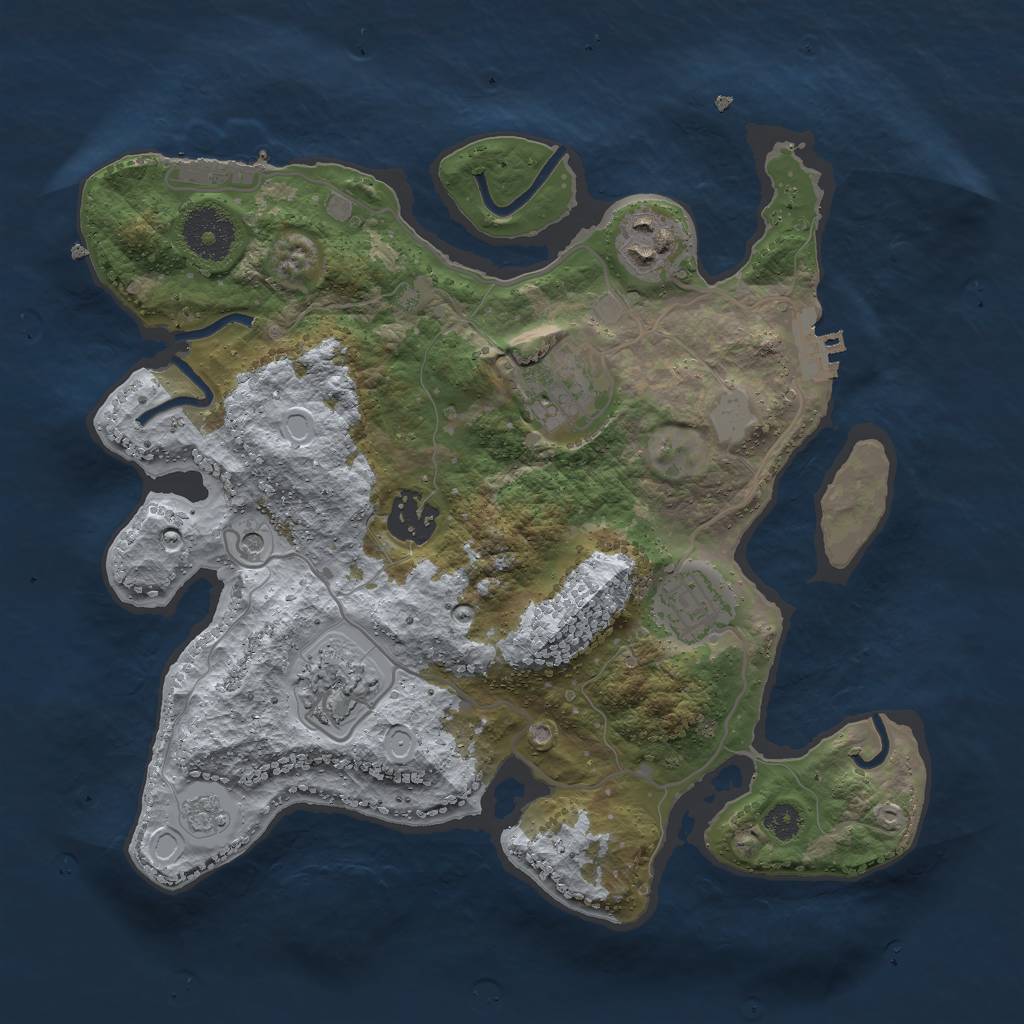 Rust Map: Procedural Map, Size: 3000, Seed: 77181, 14 Monuments