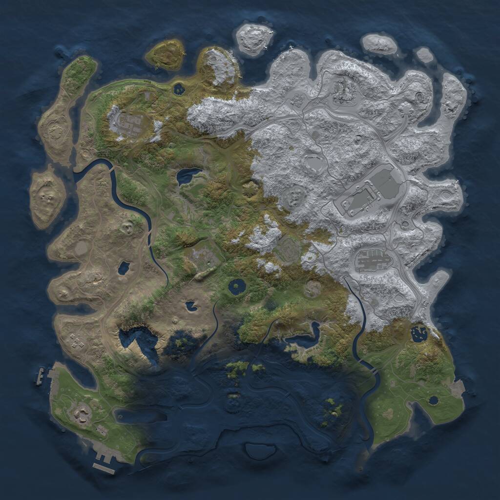 Rust Map: Procedural Map, Size: 4500, Seed: 4488, 15 Monuments