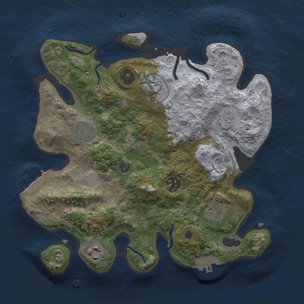 Rust Map: Procedural Map, Size: 3000, Seed: 82662, 14 Monuments