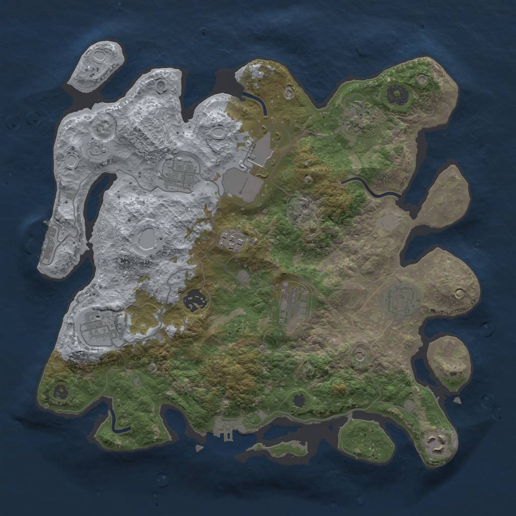 Rust Map: Procedural Map, Size: 3500, Seed: 20221224, 18 Monuments