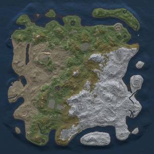 Thumbnail Rust Map: Procedural Map, Size: 4500, Seed: 1009726763, 20 Monuments