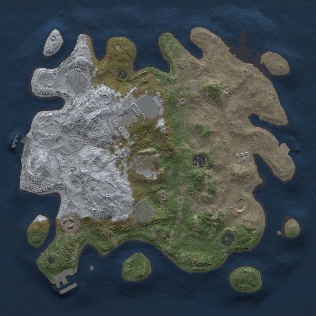Rust Map: Procedural Map, Size: 3500, Seed: 96383992, 14 Monuments