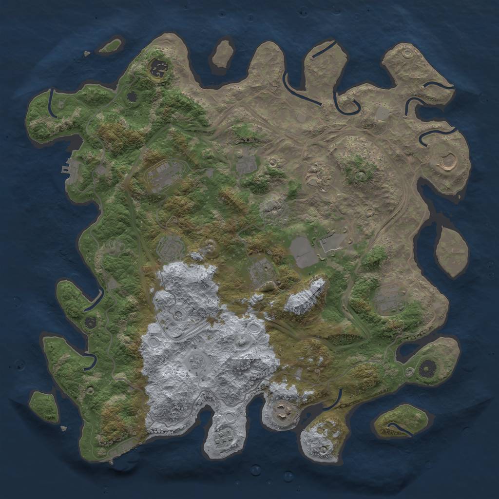 Rust Map: Procedural Map, Size: 4250, Seed: 653327685, 20 Monuments