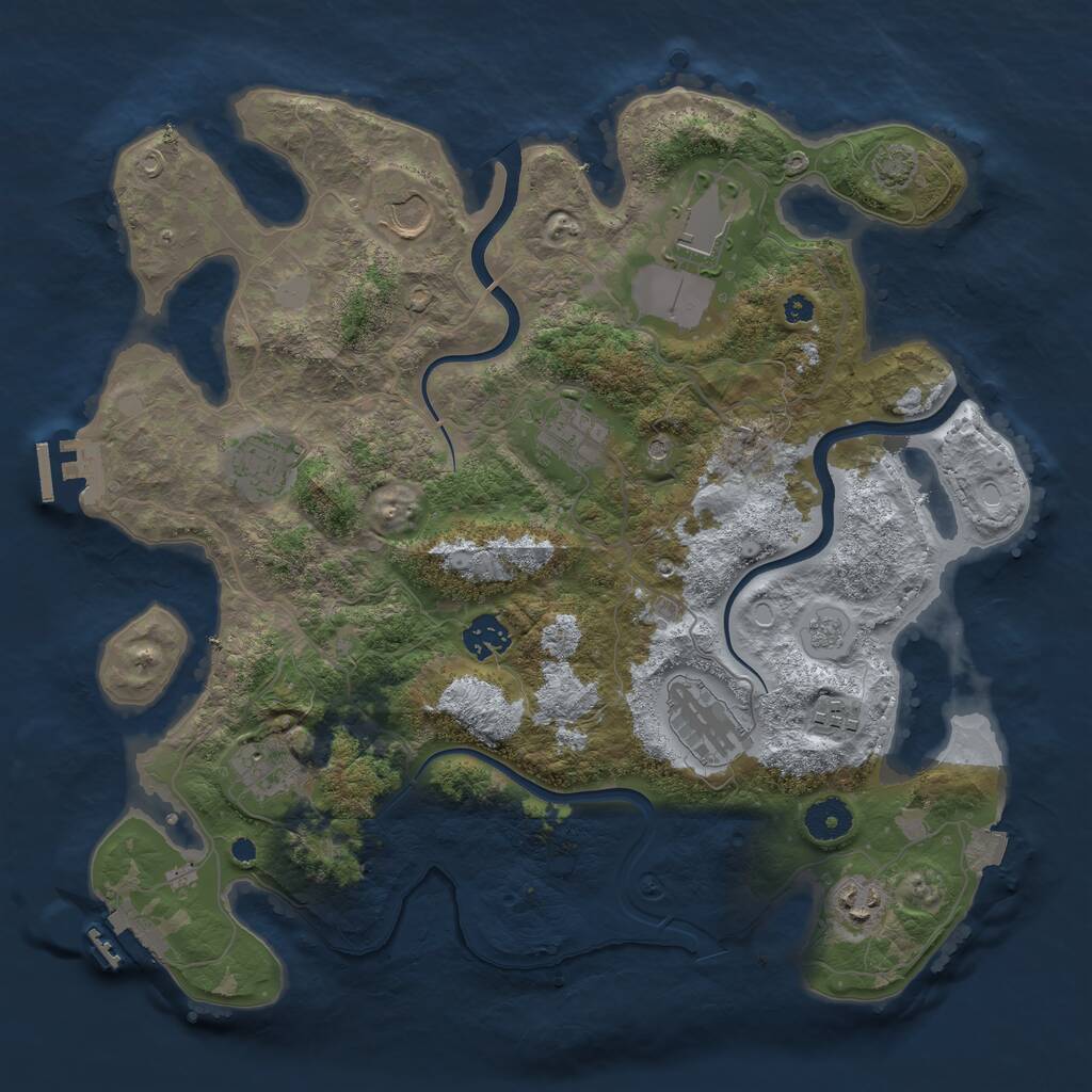 Rust Map: Procedural Map, Size: 3700, Seed: 917324320, 15 Monuments