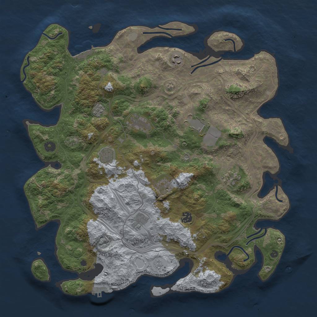 Rust Map: Procedural Map, Size: 4250, Seed: 312147891, 18 Monuments