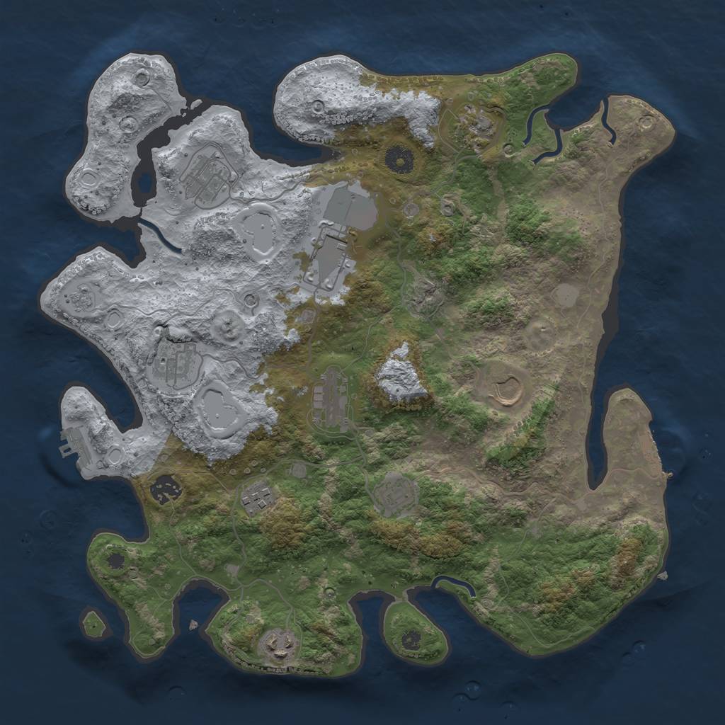 Rust Map: Procedural Map, Size: 3750, Seed: 1808310988, 19 Monuments