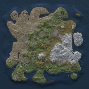 Thumbnail Rust Map: Procedural Map, Size: 3700, Seed: 1624782148, 17 Monuments