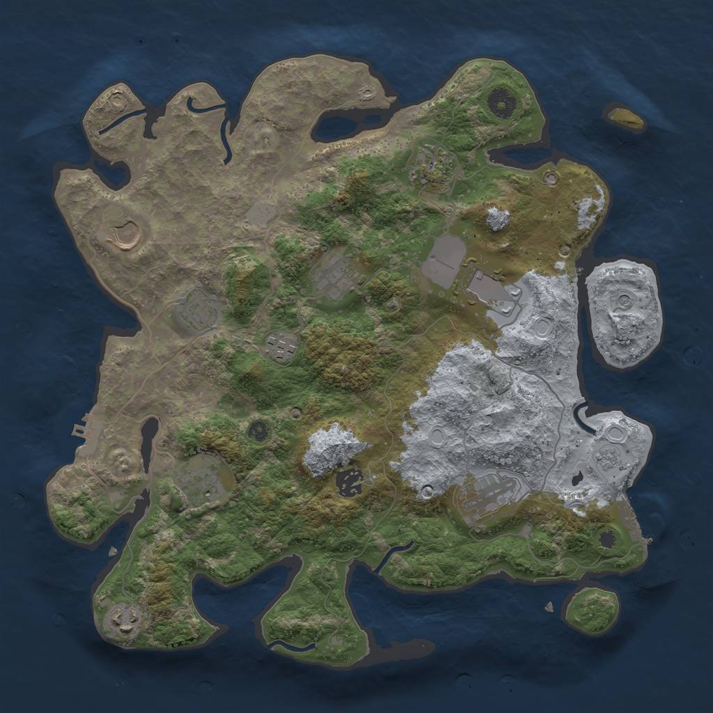 Rust Map: Procedural Map, Size: 3700, Seed: 1624782148, 17 Monuments