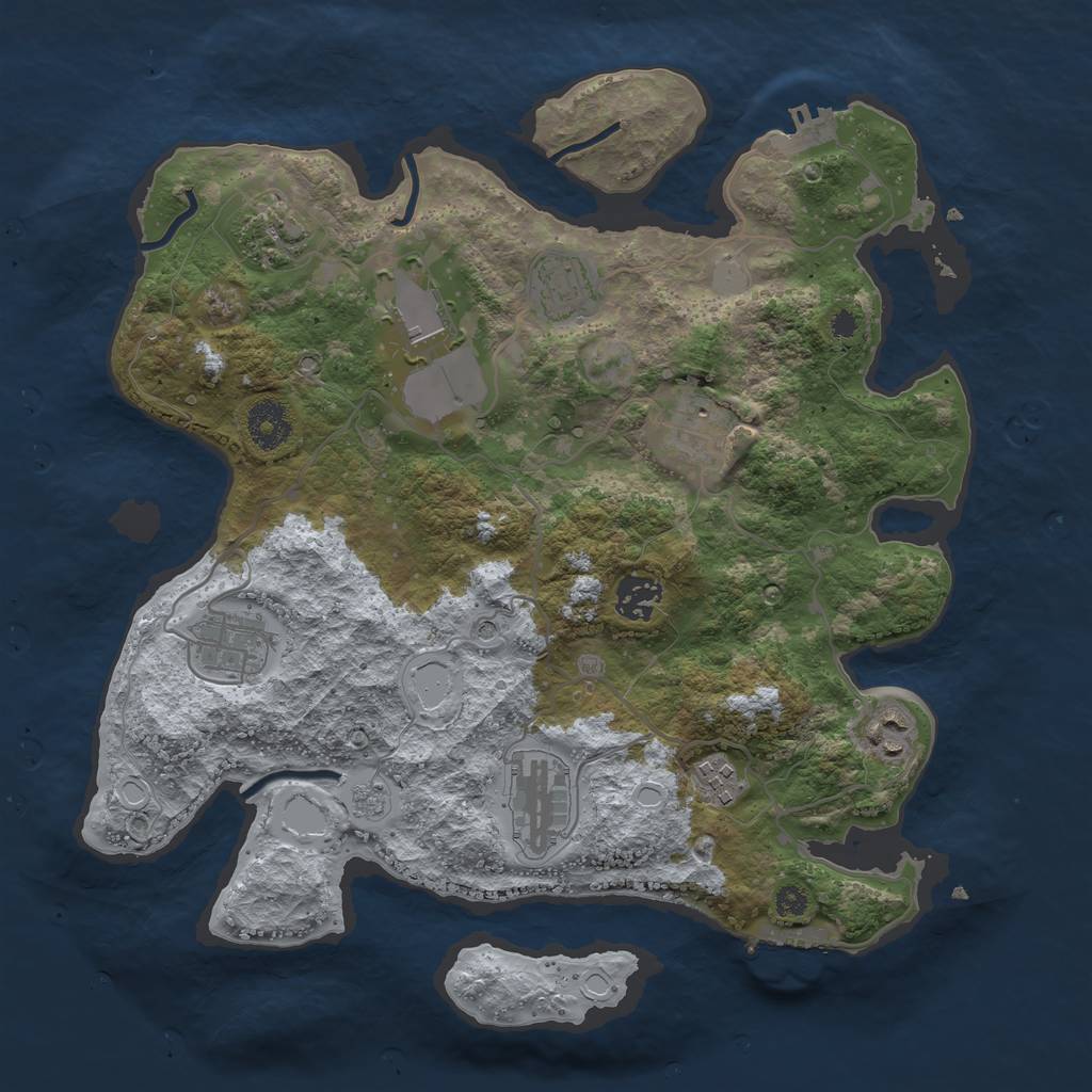 Rust Map: Procedural Map, Size: 3500, Seed: 94905204, 18 Monuments