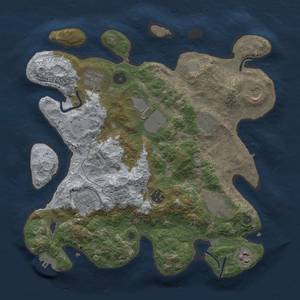 Thumbnail Rust Map: Procedural Map, Size: 3500, Seed: 3858569, 18 Monuments