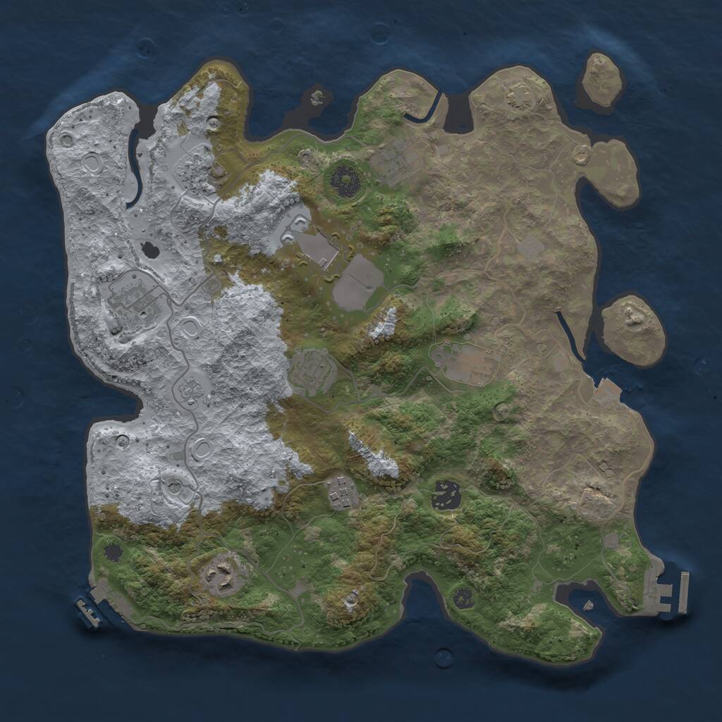 Rust Map: Procedural Map, Size: 3500, Seed: 339331763, 15 Monuments