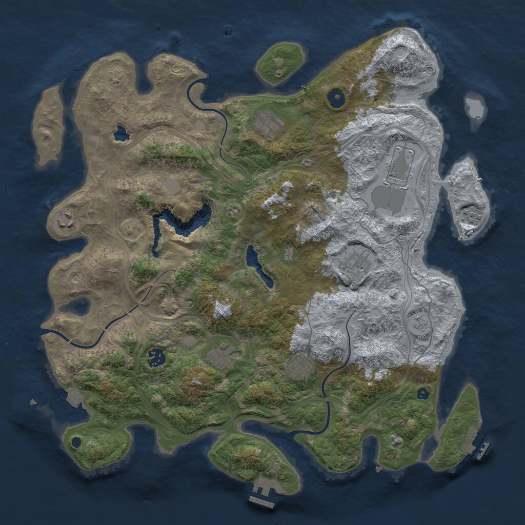 Rust Map: Procedural Map, Size: 4250, Seed: 1871136131, 14 Monuments