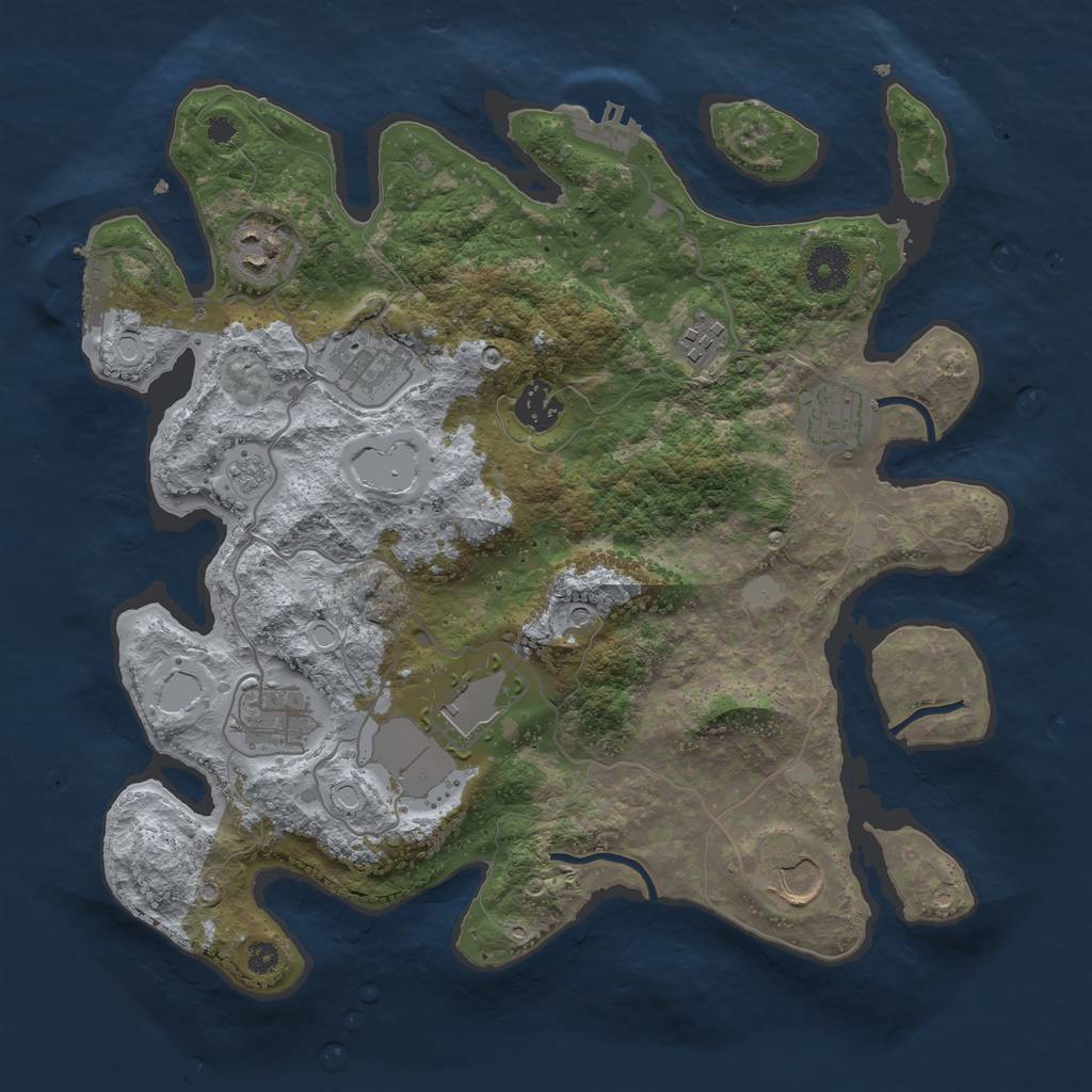 Rust Map: Procedural Map, Size: 3500, Seed: 8908779, 17 Monuments