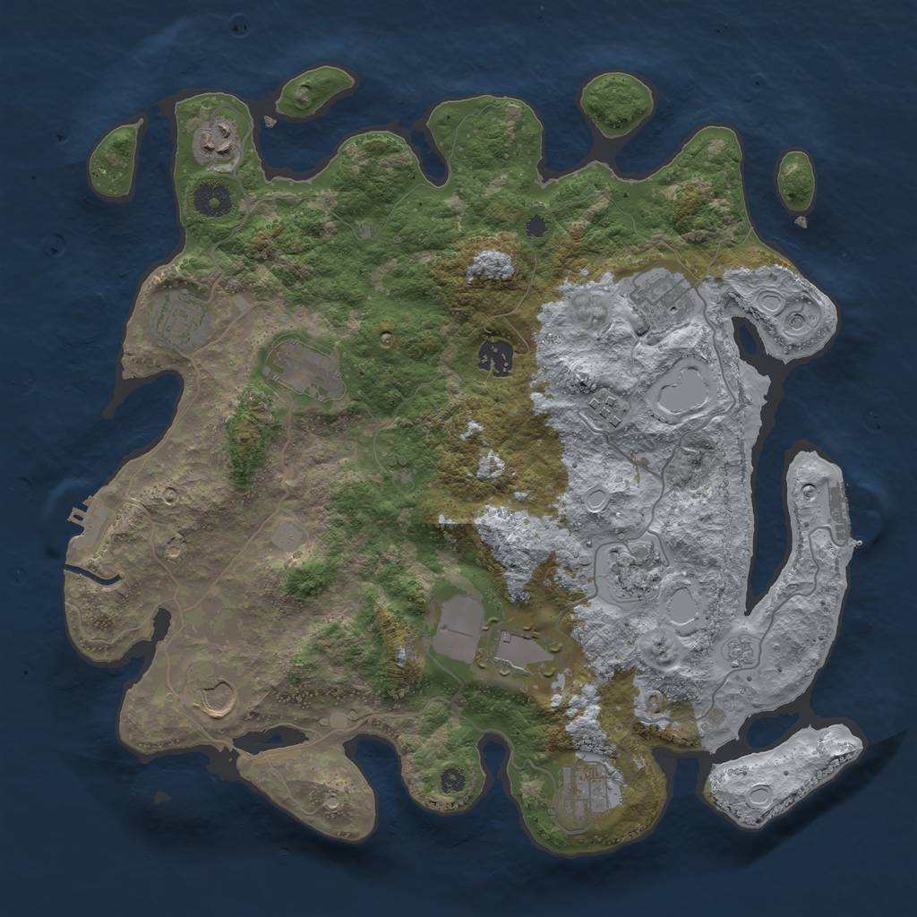 Rust Map: Procedural Map, Size: 3750, Seed: 317056, 19 Monuments