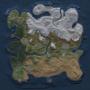 Thumbnail Rust Map: Procedural Map, Size: 3500, Seed: 597374489, 18 Monuments