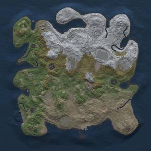 Thumbnail Rust Map: Procedural Map, Size: 3500, Seed: 597374489, 19 Monuments