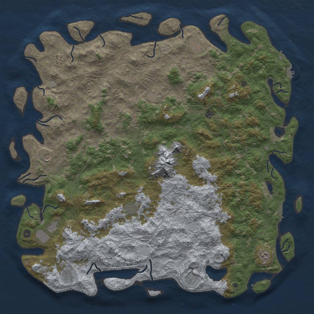Rust Map: Procedural Map, Size: 6000, Seed: 542, 20 Monuments