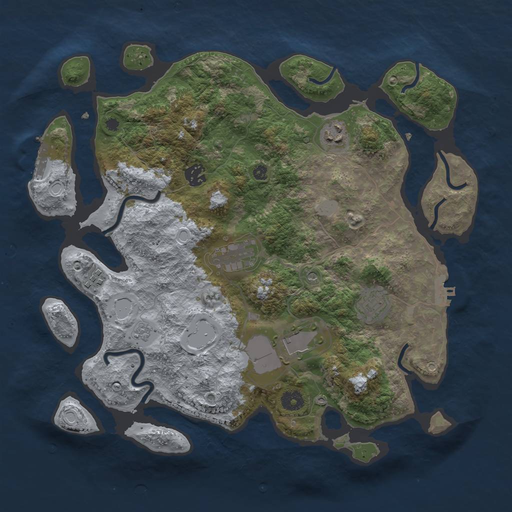 Rust Map: Procedural Map, Size: 3500, Seed: 94205922, 15 Monuments