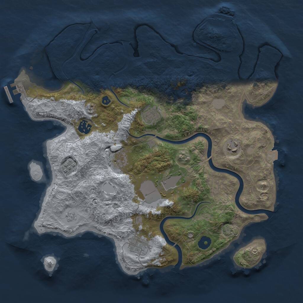 Rust Map: Procedural Map, Size: 3500, Seed: 84705484, 13 Monuments