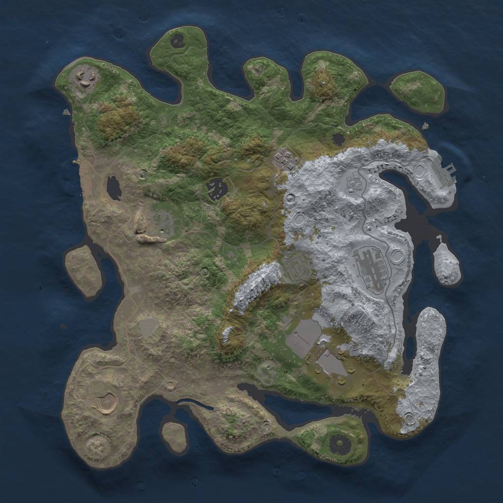 Rust Map: Procedural Map, Size: 3500, Seed: 82241549, 16 Monuments