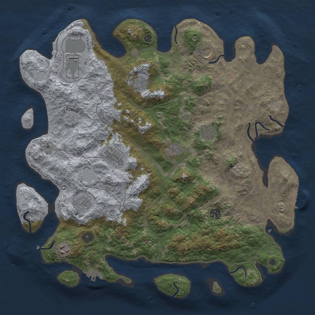 Rust Map: Procedural Map, Size: 4250, Seed: 862271648, 19 Monuments