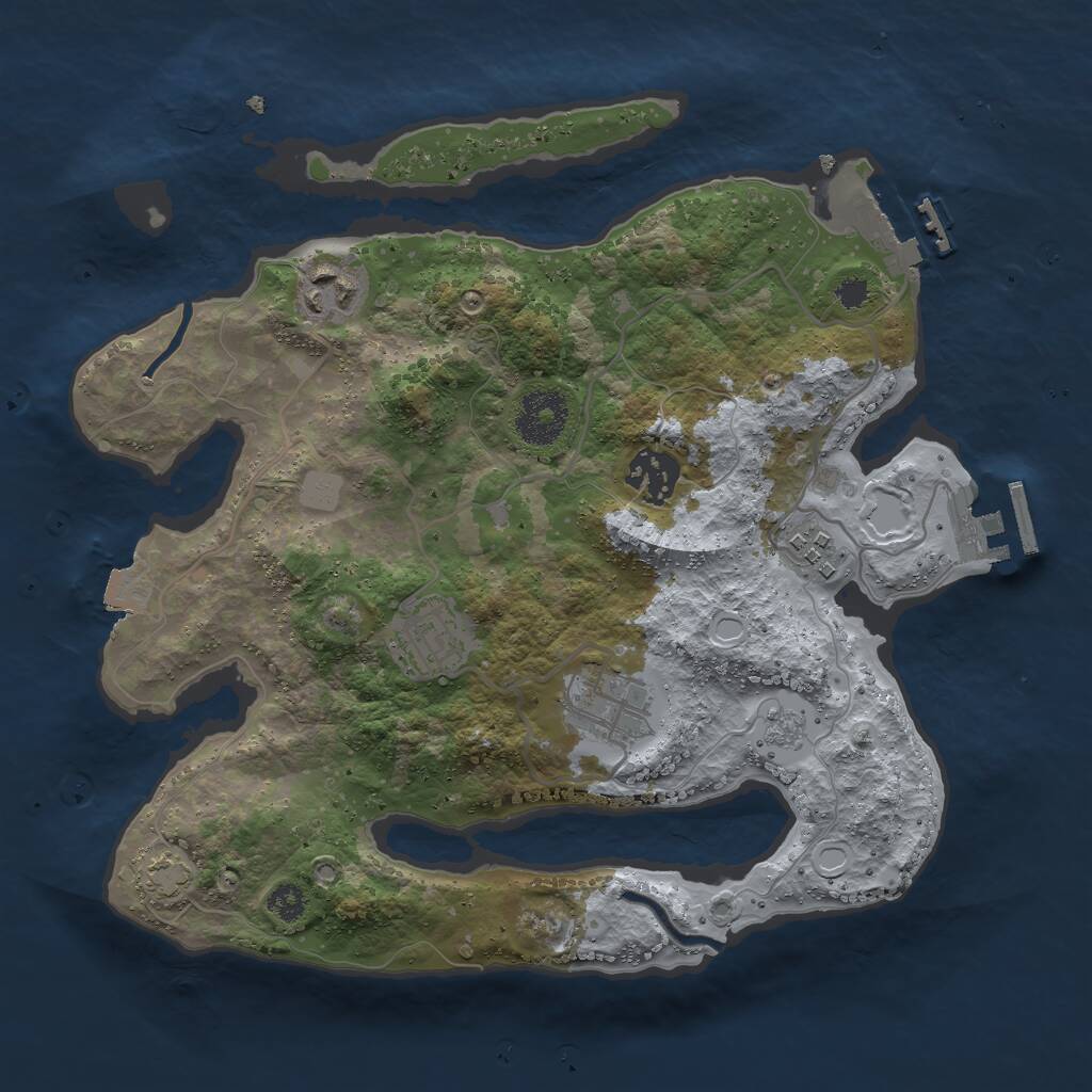 Rust Map: Procedural Map, Size: 3000, Seed: 1771469840, 10 Monuments